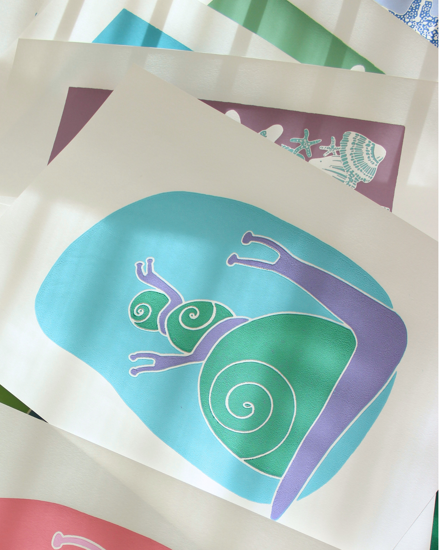 Sneglene, turkis, A3