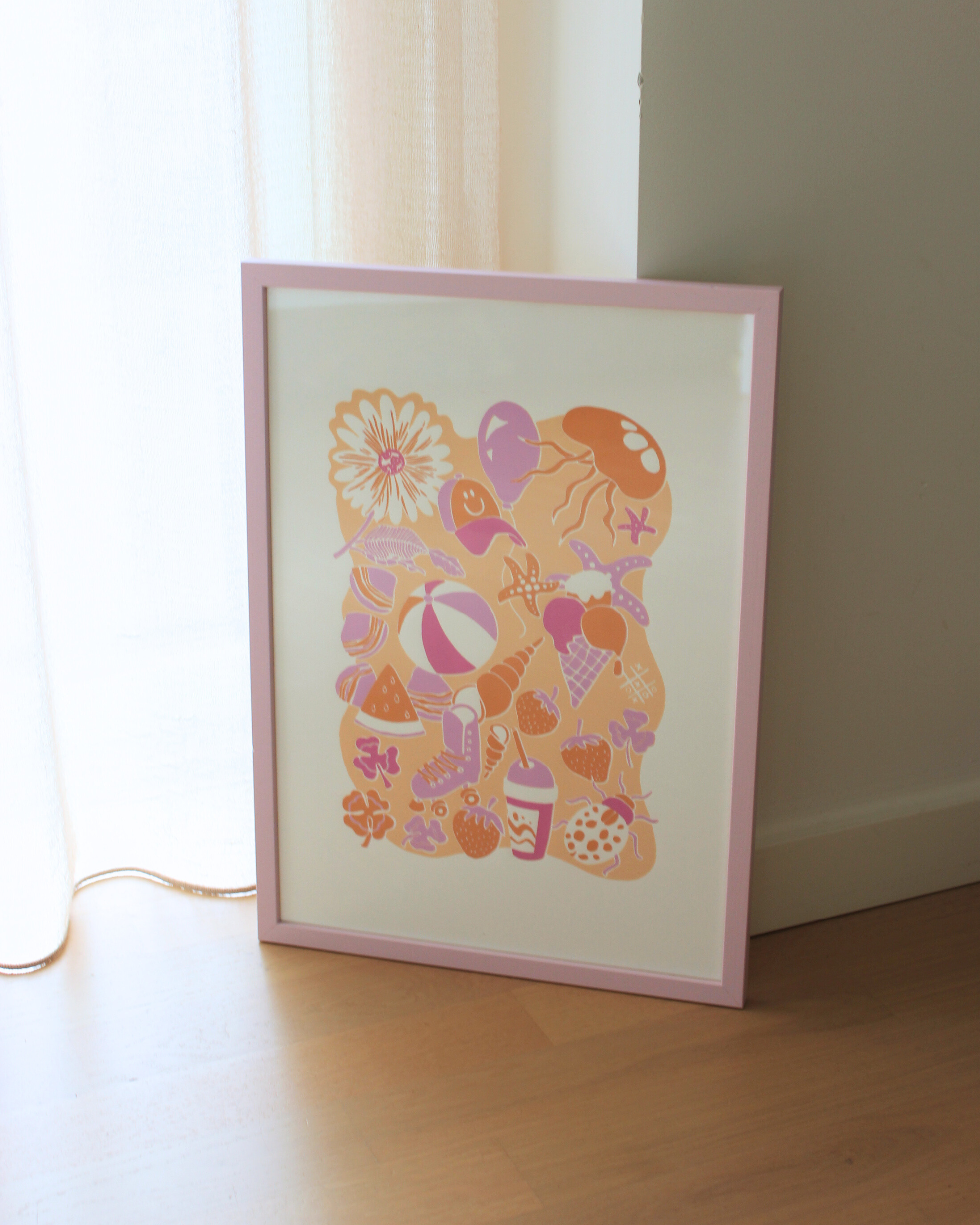 Sommerminder, fersken, A3