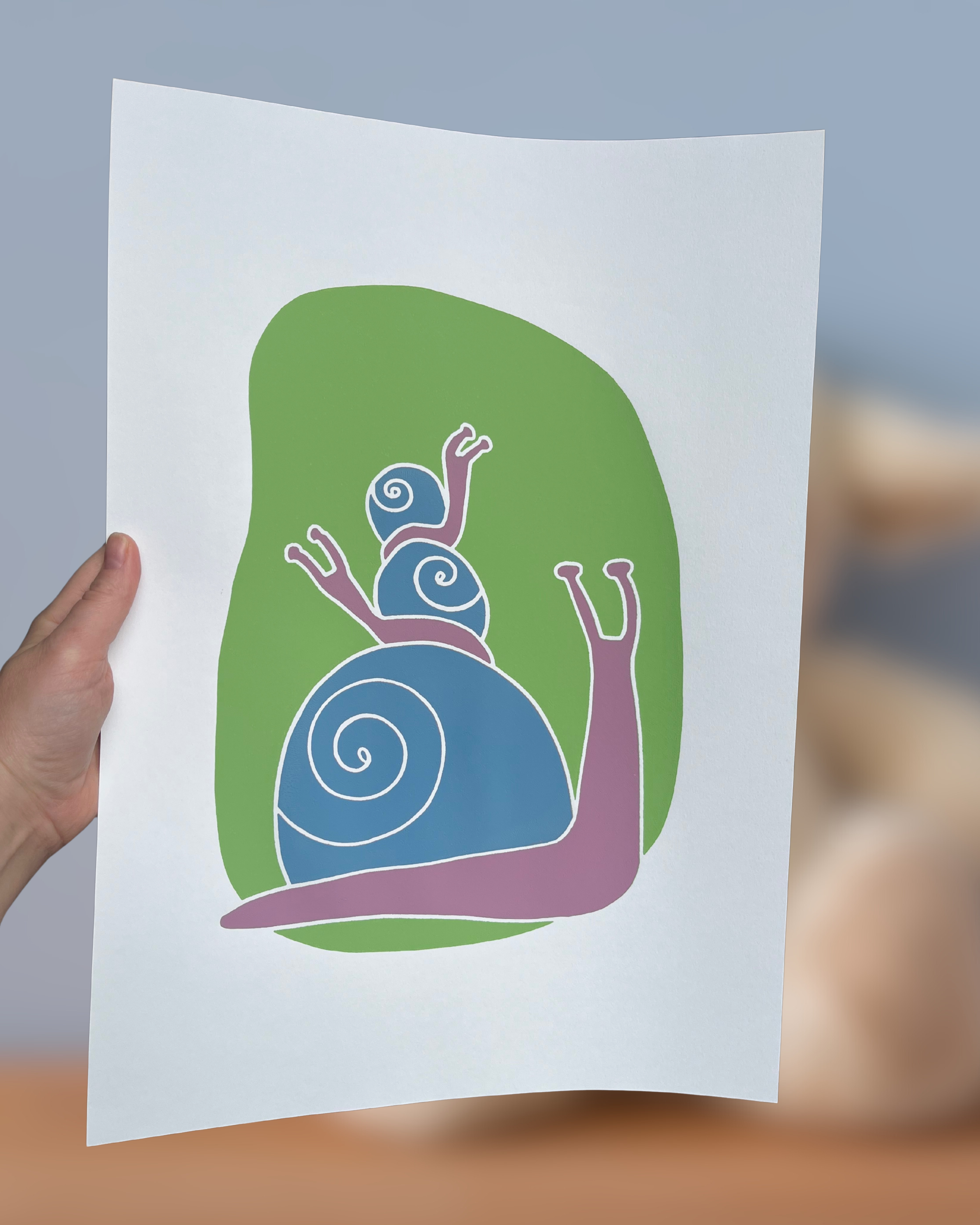 Sneglene, mørkegrøn, A3