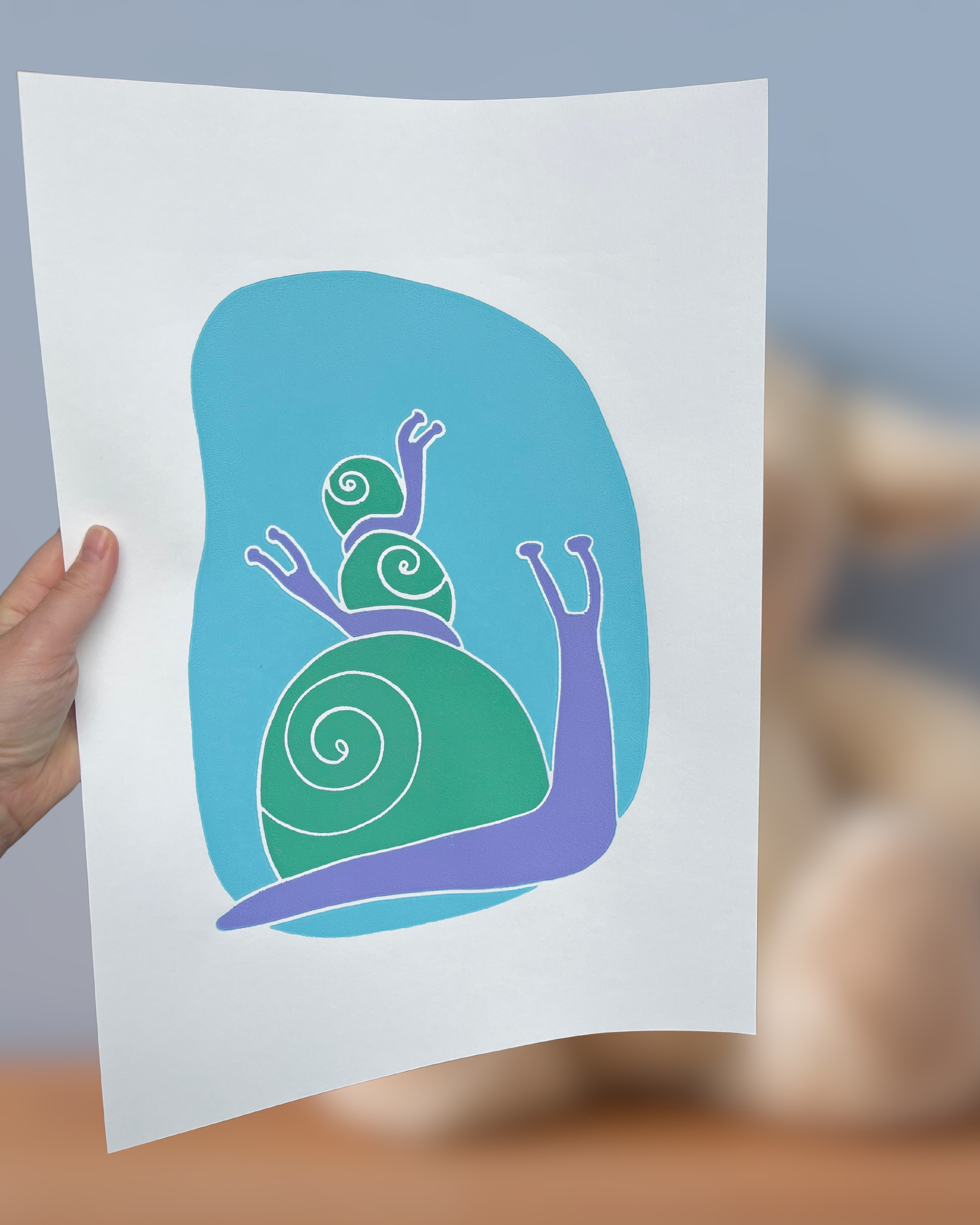 Sneglene, turkis, A3