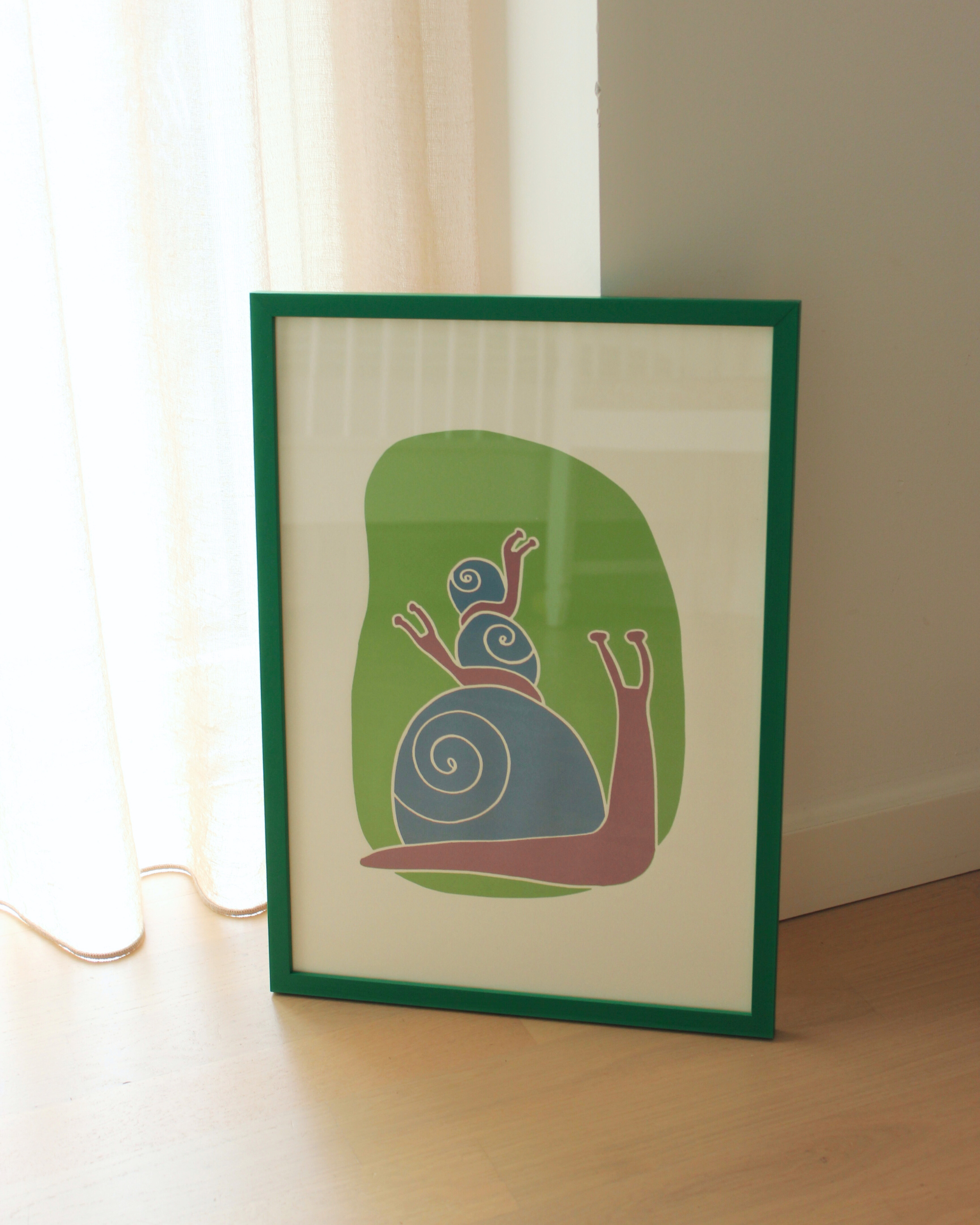 Sneglene, mørkegrøn, A3