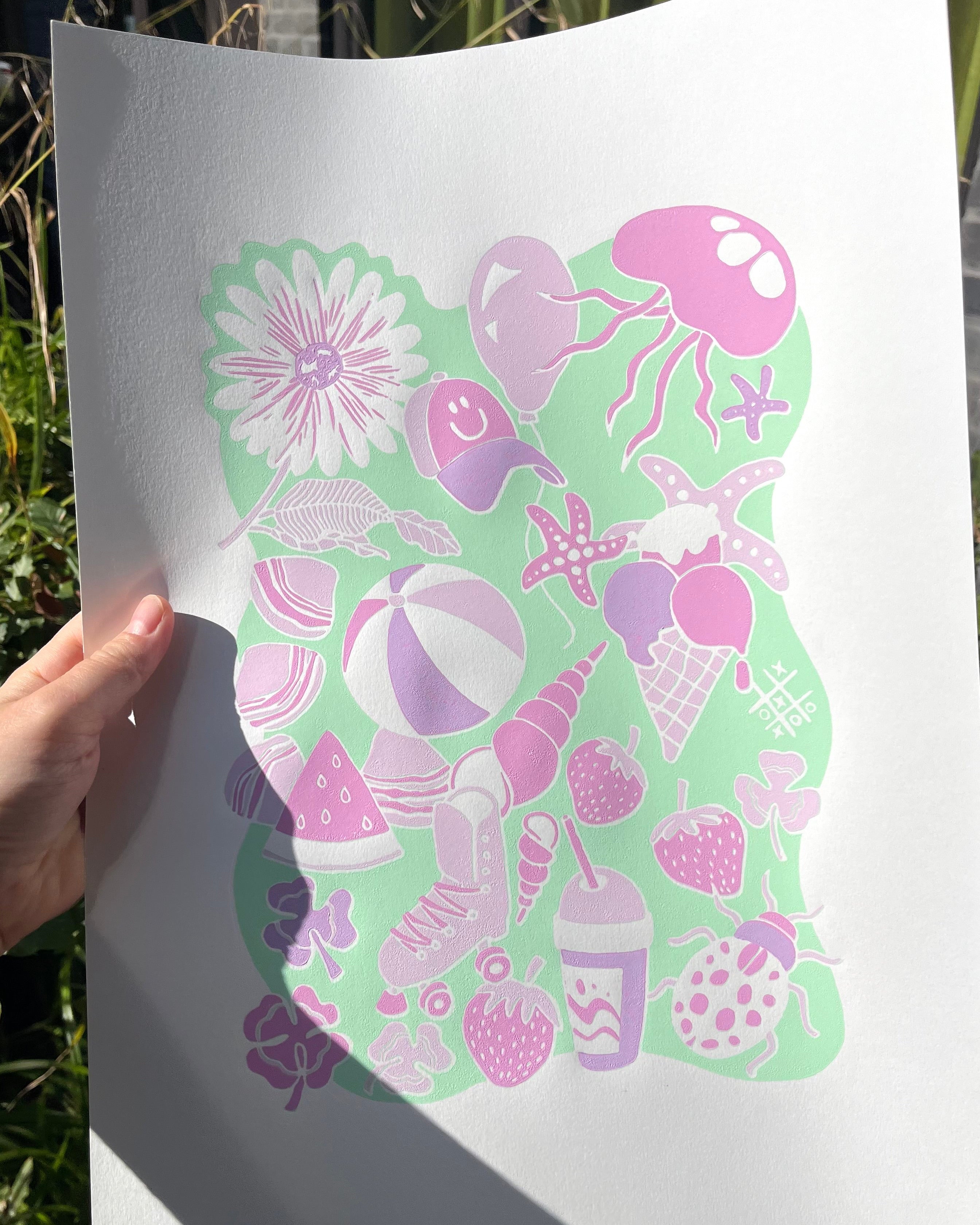 Sommerminder, lysegrøn, A3