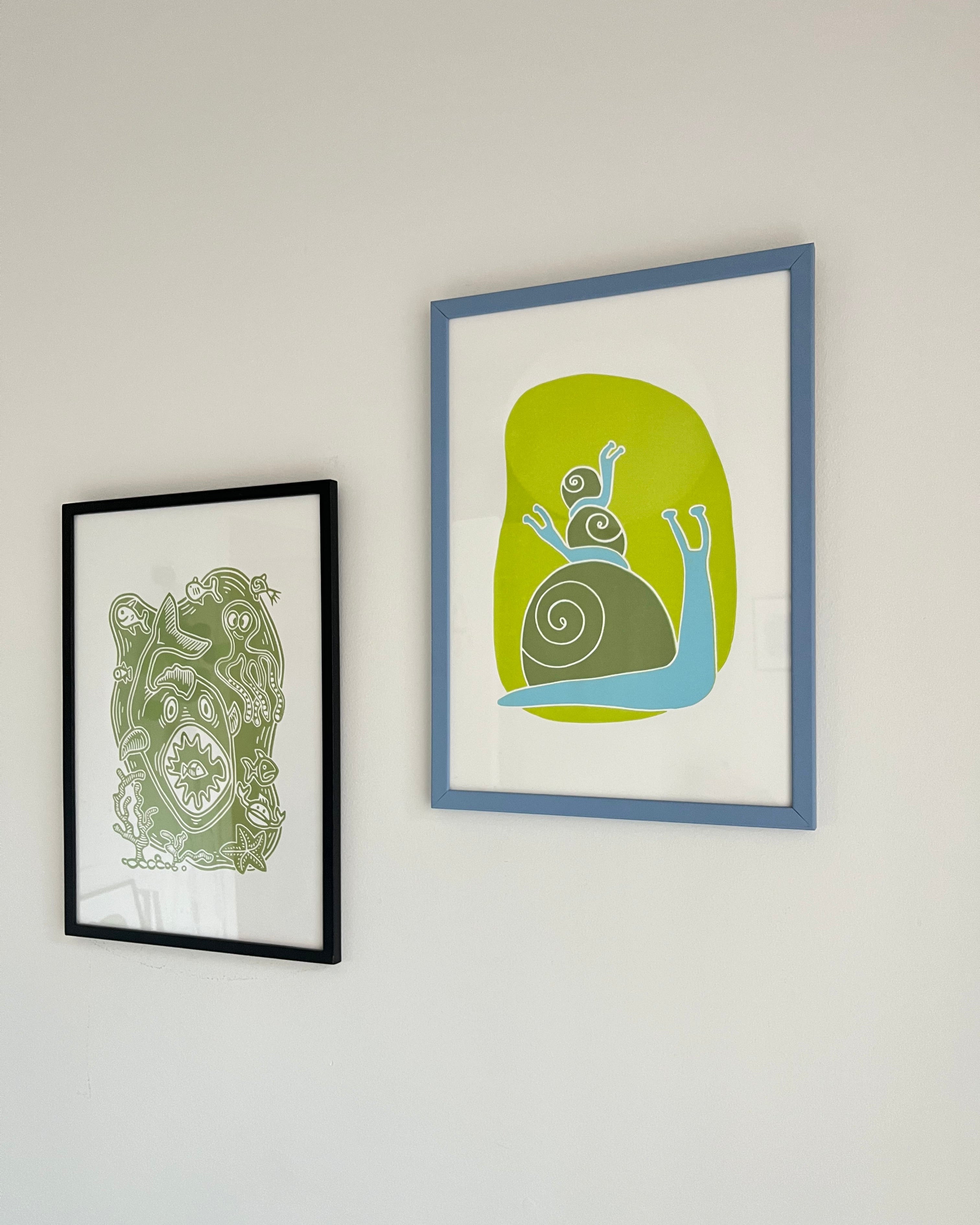 Sneglene, lysegrøn, A3