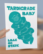 Tardigrade baby, originalt linoleumstryk, flere farver, A3